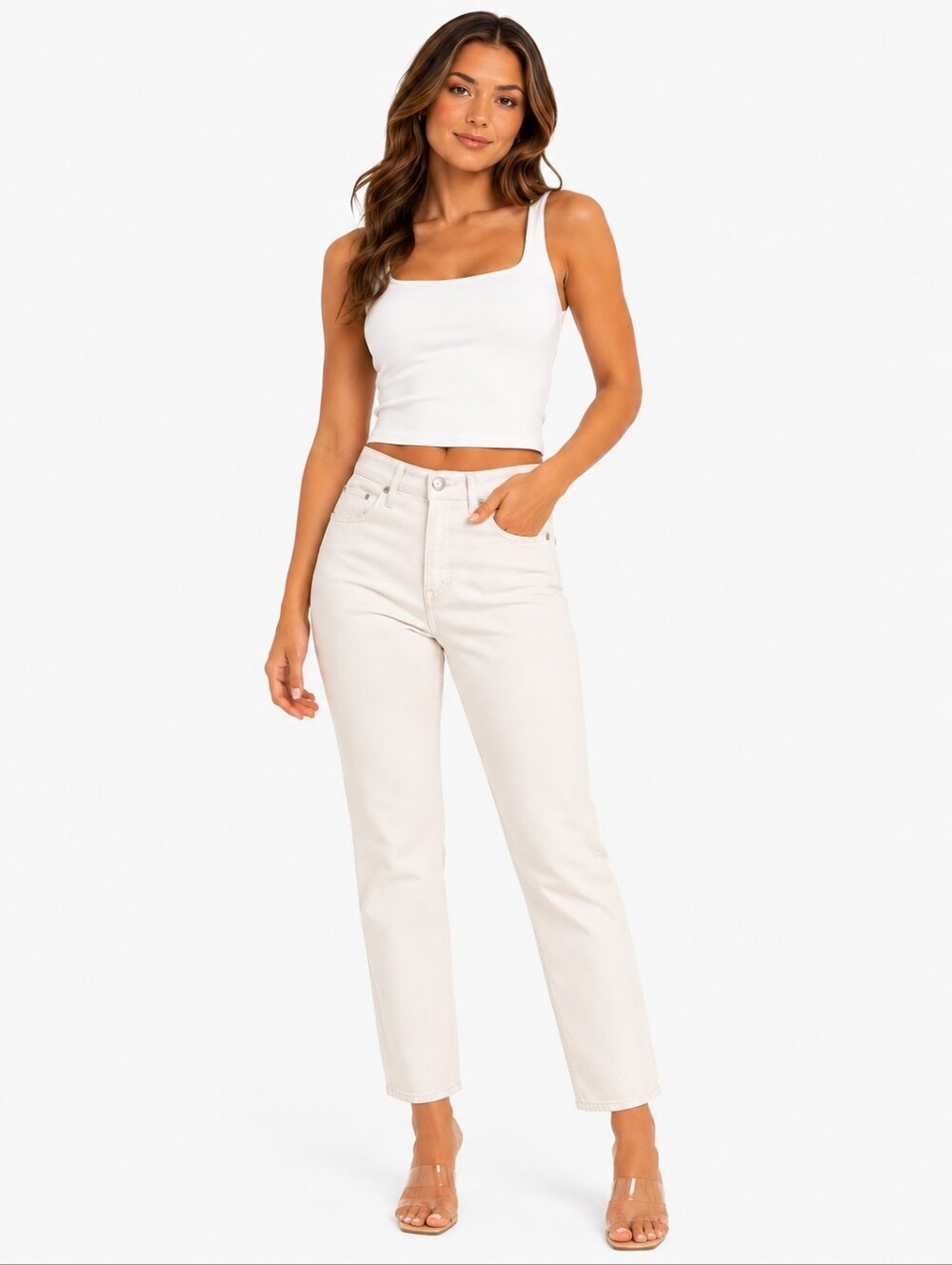 22. AG Adriano Goldschmied Mari Crop High-Rise Slim Straight Jeans